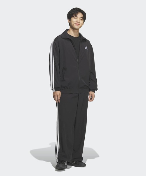 adidas(アディダス)の「スタジアム ライト ツイル ルーズフィット トラックジャケット / ジャージ / アディダス adidas(ジャージ・メンズ・ブラック×ホワイト・XX-LARGE/3XL/LARGE/MEDIUM/SMALL/X-LARGE/X-SMALL)」の5枚目の写真