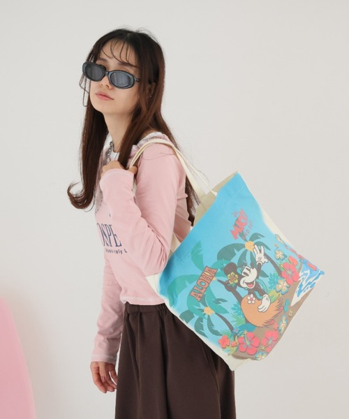 Disney（ディズニー）の「Disney トロピカルアートグラフィックキャンバストート（トートバッグ・レディース・ブルー系その他/ブルー系その他2/ブルー・FREE）」の2枚目の写真