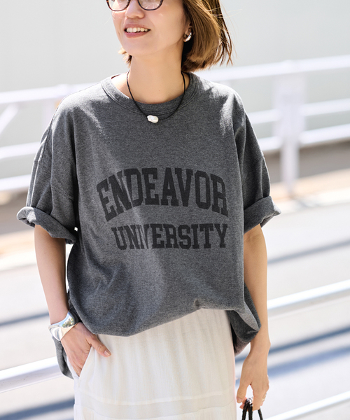 FRAMeWORK(フレームワーク)の「≪WEB限定 / 追加≫オーバーTEE 5(Tシャツ/カットソー・レディース・チャコールグレー/ライトグレー・FREE)」の12枚目の写真