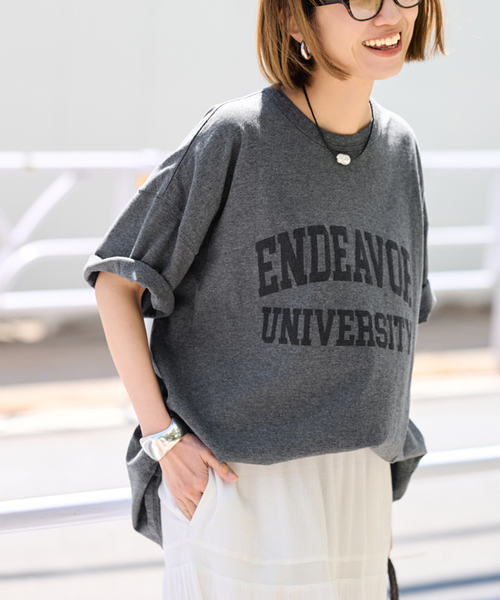 FRAMeWORK(フレームワーク)の「≪WEB限定 / 追加≫オーバーTEE 5(Tシャツ/カットソー・レディース・チャコールグレー/ライトグレー・FREE)」の13枚目の写真