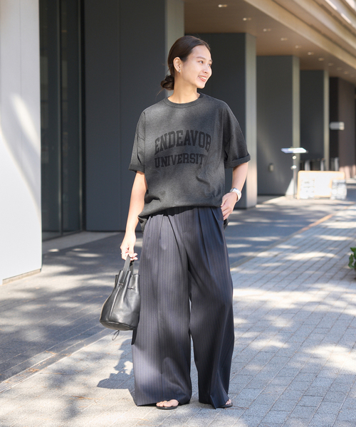 FRAMeWORK(フレームワーク)の「≪WEB限定 / 追加≫オーバーTEE 5(Tシャツ/カットソー・レディース・チャコールグレー/ライトグレー・FREE)」の14枚目の写真