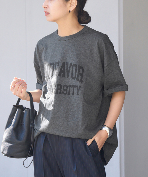 FRAMeWORK(フレームワーク)の「≪WEB限定 / 追加≫オーバーTEE 5(Tシャツ/カットソー・レディース・チャコールグレー/ライトグレー・FREE)」の16枚目の写真