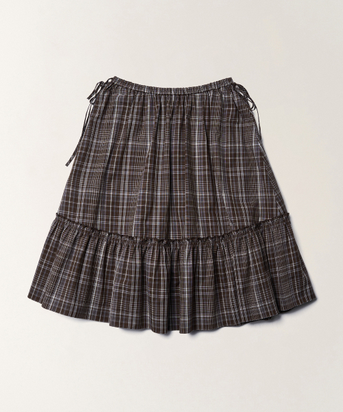 TTUDEMENT(トュードメント)の「CHECK RIBBON MIDI SKIRT_BROWN CHECK(スカート・レディース・その他・SMALL/MEDIUM)」の4枚目の写真