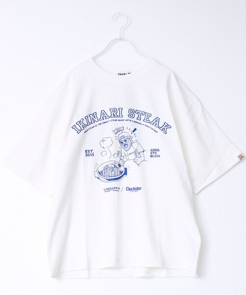 FREDY MAC(フレディーマック)の「【Duckster×いきなりステーキ】カレッジTEE(Tシャツ/カットソー・メンズ・ホワイト系その他6/ライトグリーン/ブラック/ホワイト・M/L)」の2枚目の写真