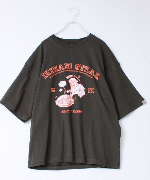 FREDY MAC(フレディーマック)の「【Duckster×いきなりステーキ】カレッジTEE(Tシャツ/カットソー・メンズ・ホワイト系その他6/ライトグリーン/ブラック/ホワイト・M/L)」の1枚目の写真
