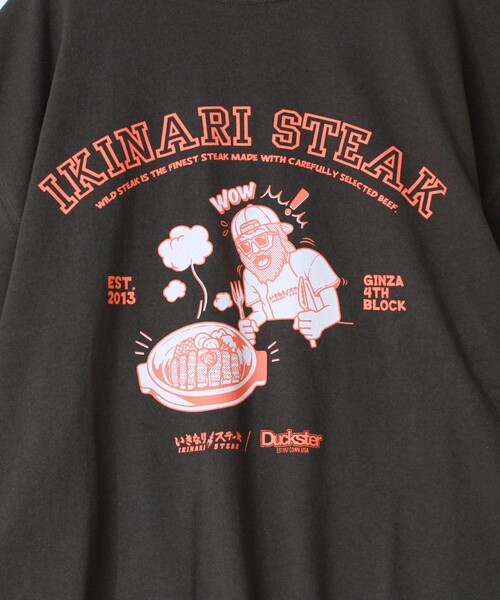 FREDY MAC(フレディーマック)の「【Duckster×いきなりステーキ】カレッジTEE(Tシャツ/カットソー・メンズ・ホワイト系その他6/ライトグリーン/ブラック/ホワイト・M/L)」の5枚目の写真