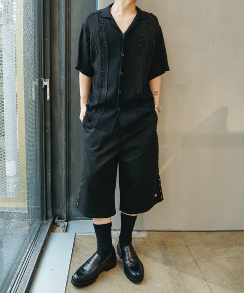AFB（エーエフビー）の「STUDDED HALF PANTS（チノパンツ・メンズ・ブラック/カーキ/グレー・MEDIUM/LARGE）」の14枚目の写真