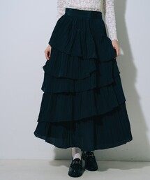 アシメティアードフリルスカート