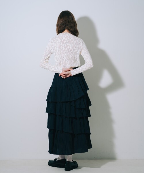 SELFIST(セルフィスト)の「アシメティアードフリルスカート(スカート・レディース・ブラック/アイボリー・38/36)」の15枚目の写真