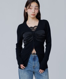 satin bustier docking knit(サテンビスチェドッキングニット)