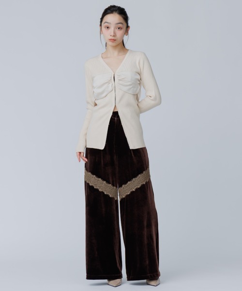 SENEE(セニー)の「satin bustier docking knit(サテンビスチェドッキングニット)(ニット/セーター・レディース・ブラック/ブラウン/アイボリー・FREE)」の9枚目の写真