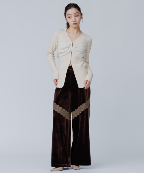SENEE(セニー)の「satin bustier docking knit(サテンビスチェドッキングニット)(ニット/セーター・レディース・ブラック/ブラウン/アイボリー・FREE)」の10枚目の写真