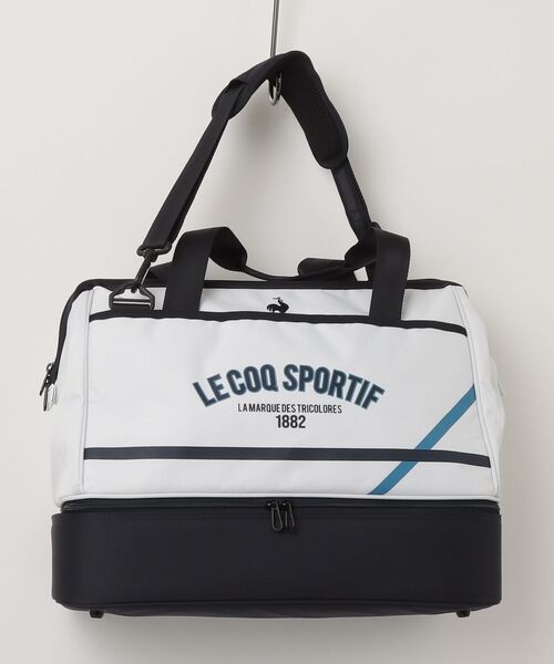 le coq sportif GOLF（ルコックスポルティフゴルフ）の「ルコックゴルフ　二層式大開口ボストンバッグシューズ収納対応（シューズ小物/雑貨・メンズ・ブラック系その他2/ホワイト×レッド/ホワイト×ブルー/ネイビー・FREE）」の3枚目の写真