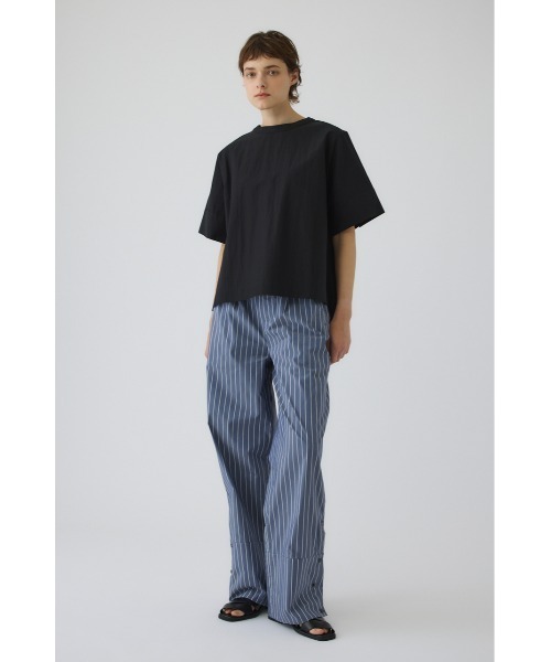 RIM.ARK（リムアーク）の「Asymmetric hem woven T/SH(アシンメトリー ヘム ウーブン ティーシャツ)（Tシャツ/カットソー・レディース・ホワイト/ブラック/ダークネイビー・FREE）」の9枚目の写真