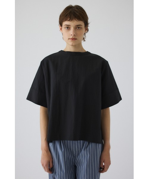 RIM.ARK（リムアーク）の「Asymmetric hem woven T/SH(アシンメトリー ヘム ウーブン ティーシャツ)（Tシャツ/カットソー・レディース・ホワイト/ブラック/ダークネイビー・FREE）」の10枚目の写真