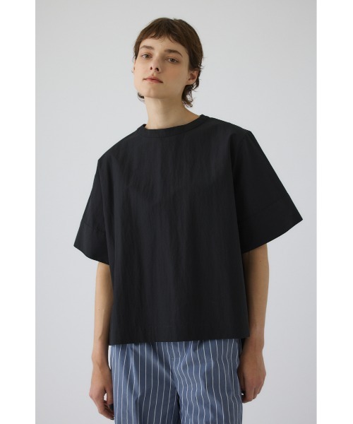 RIM.ARK（リムアーク）の「Asymmetric hem woven T/SH(アシンメトリー ヘム ウーブン ティーシャツ)（Tシャツ/カットソー・レディース・ホワイト/ブラック/ダークネイビー・FREE）」の11枚目の写真