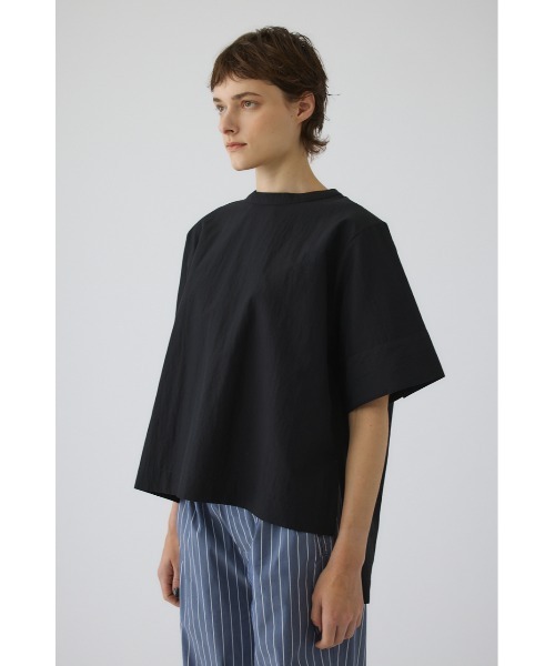 RIM.ARK（リムアーク）の「Asymmetric hem woven T/SH(アシンメトリー ヘム ウーブン ティーシャツ)（Tシャツ/カットソー・レディース・ホワイト/ブラック/ダークネイビー・FREE）」の12枚目の写真