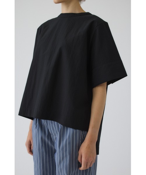 RIM.ARK（リムアーク）の「Asymmetric hem woven T/SH(アシンメトリー ヘム ウーブン ティーシャツ)（Tシャツ/カットソー・レディース・ホワイト/ブラック/ダークネイビー・FREE）」の15枚目の写真