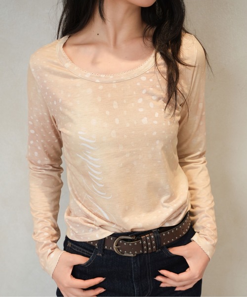 sedacle girl(セダクルガール)の「バンビプリントロンT(Tシャツ/カットソー・レディース・ベージュ/グレー・SMALL/MEDIUM)」の15枚目の写真