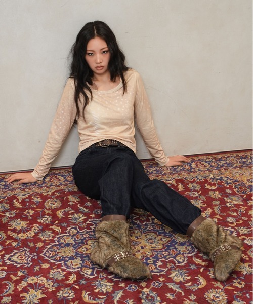 sedacle girl(セダクルガール)の「バンビプリントロンT(Tシャツ/カットソー・レディース・ベージュ/グレー・SMALL/MEDIUM)」の11枚目の写真