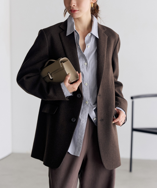 plage（プラージュ）の「《追加》Big Tailored ジャケット New（テーラードジャケット・レディース・ブラック系その他/ブラウン・36/38）」の2枚目の写真