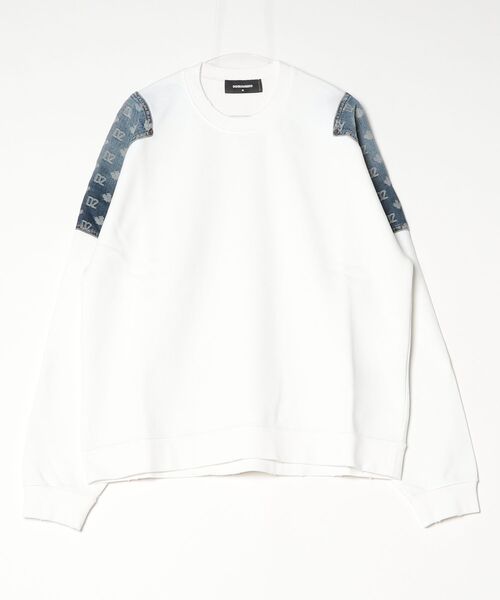 DSQUARED2(ディースクエアード)の「Monogram Denim Crewneck/0262(スウェット・メンズ・ブラック/ホワイト・S/M/L/XL)」の1枚目の写真