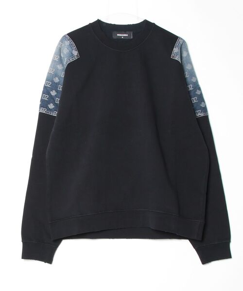 DSQUARED2(ディースクエアード)の「Monogram Denim Crewneck/0262(スウェット・メンズ・ブラック/ホワイト・S/M/L/XL)」の2枚目の写真