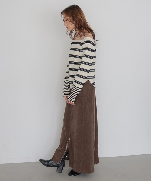 CLEIO(クレイオ)の「【CLEIO】オフショルボーダーTシャツ OFF-SHOULDER BORDER T-SHIRT(Tシャツ/カットソー・レディース・アイボリー/オフホワイト/ベージュ・FREE)」の15枚目の写真