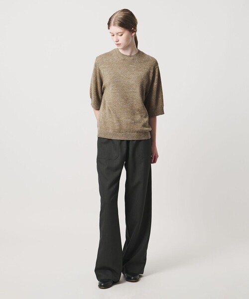 LOEFF(ロエフ)の「<LOEFF>ウール ヘンプ ショートスリーブ プルオーバー(ニット/セーター・レディース・ベージュ/ブラック・FREE)」の12枚目の写真