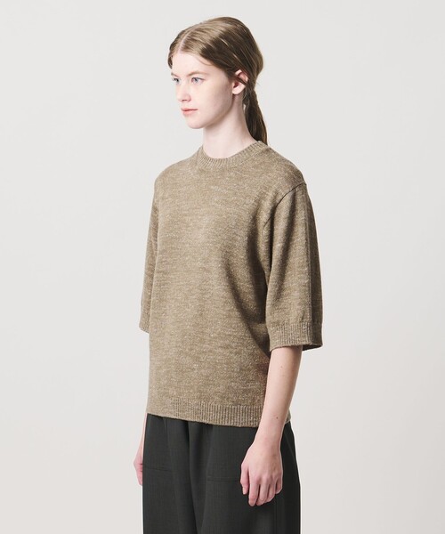 LOEFF(ロエフ)の「<LOEFF>ウール ヘンプ ショートスリーブ プルオーバー(ニット/セーター・レディース・ベージュ/ブラック・FREE)」の15枚目の写真
