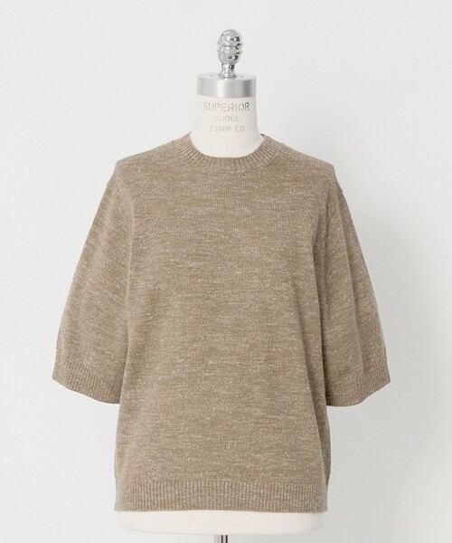 LOEFF(ロエフ)の「<LOEFF>ウール ヘンプ ショートスリーブ プルオーバー(ニット/セーター・レディース・ベージュ/ブラック・FREE)」の18枚目の写真