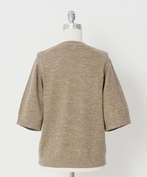 LOEFF(ロエフ)の「<LOEFF>ウール ヘンプ ショートスリーブ プルオーバー(ニット/セーター・レディース・ベージュ/ブラック・FREE)」の3枚目の写真