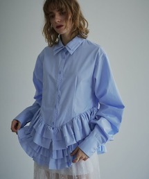 【ノンアイロンシリーズ】ボリュームチュチュペプラムブラウス / No-Iron Voluminous Tutu Peplum Blouse