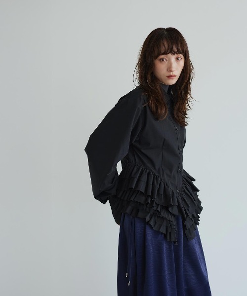W:Huku(フーク)の「【ノンアイロンシリーズ】ボリュームチュチュペプラムブラウス / No-Iron Voluminous Tutu Peplum Blouse(シャツ/ブラウス・レディース・ブラック/オフホワイト/スカイブルー・FREE)」の22枚目の写真