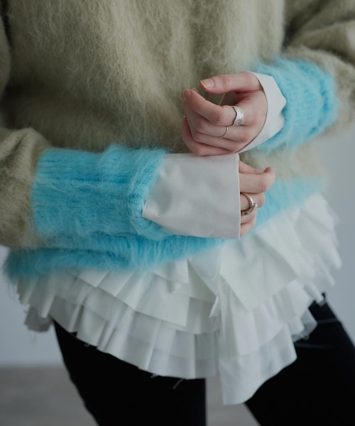 W:Huku(フーク)の「【ノンアイロンシリーズ】ボリュームチュチュペプラムブラウス / No-Iron Voluminous Tutu Peplum Blouse(シャツ/ブラウス・レディース・ブラック/オフホワイト/スカイブルー・FREE)」の7枚目の写真