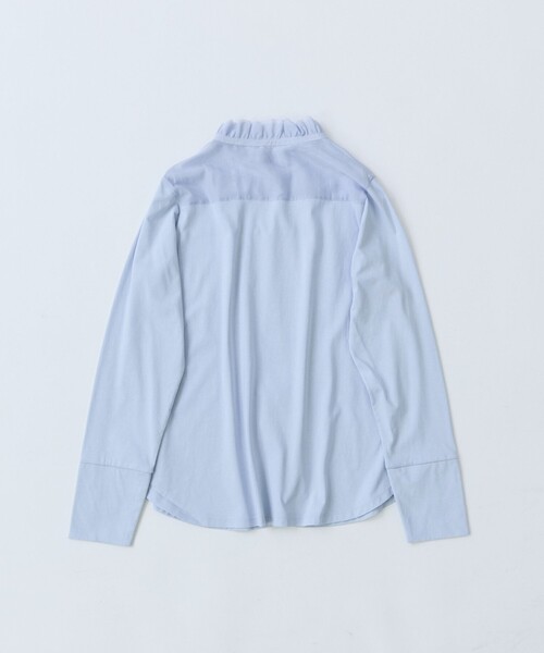 LOISIR（ロワズィール）の「シルクコットンローン×ハイゲージ天竺カットソーブラウス（Tシャツ/カットソー・レディース・キャメル/ブラック/オフホワイト/サックスブルー・FREE）」の15枚目の写真