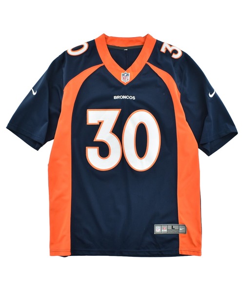 NIKE(ナイキ)の「【USED】NIKE “NFL Denver Broncos #30” ゲームシャツ(Tシャツ/カットソー・メンズ・ネイビー・LARGE)」の1枚目の写真
