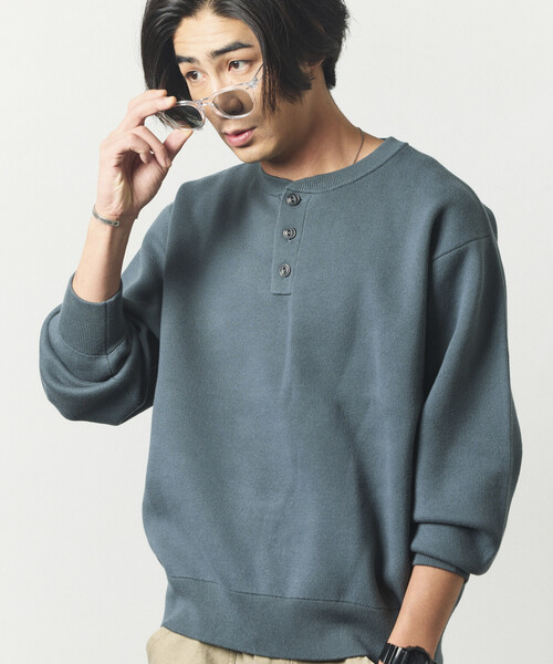 FREAK'S STORE(フリークスストア)の「ウォッシャブル スウェットライク ヘンリーネックニット/静電気ケア(ニット/セーター・メンズ・オフホワイト/チャコールグレー/ブラック/ブラウン/ブルーグリーン/その他15/オレンジ・LARGE/MEDIUM)」の17枚目の写真