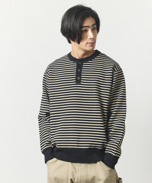 FREAK'S STORE(フリークスストア)の「ウォッシャブル スウェットライク ヘンリーネックニット/静電気ケア(ニット/セーター・メンズ・オフホワイト/チャコールグレー/ブラック/ブラウン/ブルーグリーン/その他15/オレンジ・LARGE/MEDIUM)」の12枚目の写真