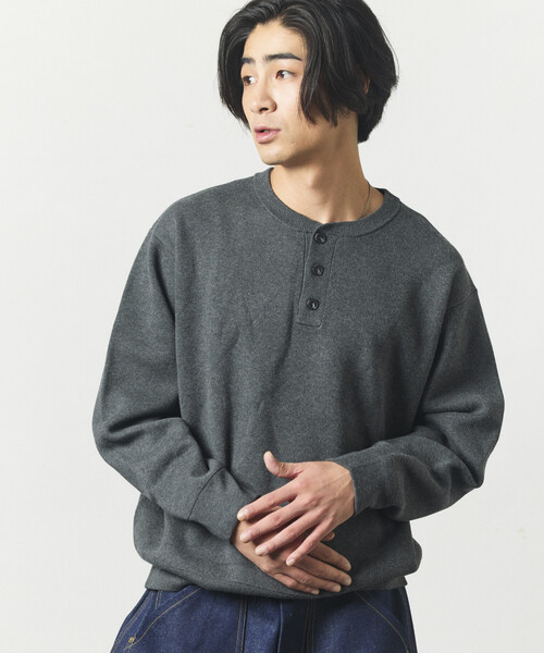 FREAK'S STORE(フリークスストア)の「ウォッシャブル スウェットライク ヘンリーネックニット/静電気ケア(ニット/セーター・メンズ・オフホワイト/チャコールグレー/ブラック/ブラウン/ブルーグリーン/その他15/オレンジ・LARGE/MEDIUM)」の16枚目の写真
