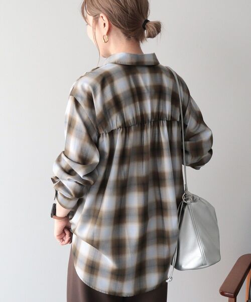 AMERICAN HOLIC(アメリカンホリック)の「【イージーケア】チェックシャーリングシャツ(シャツ/ブラウス・レディース・ダークグリーン/ブラック/ブラウン・L/M)」の11枚目の写真