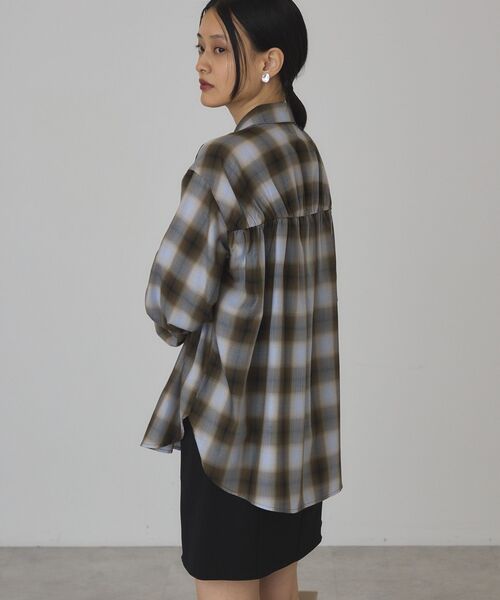 AMERICAN HOLIC(アメリカンホリック)の「【イージーケア】チェックシャーリングシャツ(シャツ/ブラウス・レディース・ダークグリーン/ブラック/ブラウン・L/M)」の15枚目の写真