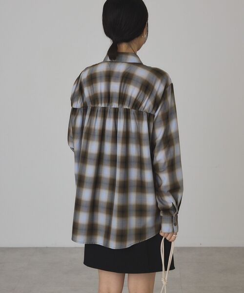 AMERICAN HOLIC(アメリカンホリック)の「【イージーケア】チェックシャーリングシャツ(シャツ/ブラウス・レディース・ダークグリーン/ブラック/ブラウン・L/M)」の16枚目の写真