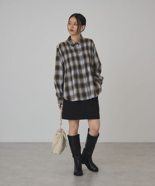 AMERICAN HOLIC(アメリカンホリック)の「【イージーケア】チェックシャーリングシャツ(シャツ/ブラウス・レディース・ダークグリーン/ブラック/ブラウン・L/M)」の17枚目の写真