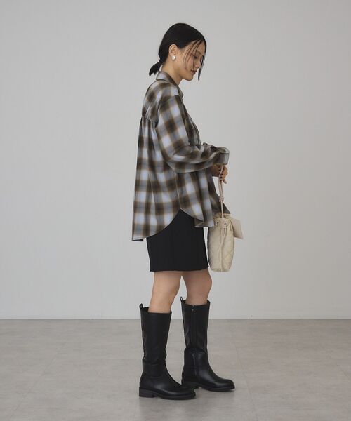 AMERICAN HOLIC(アメリカンホリック)の「【イージーケア】チェックシャーリングシャツ(シャツ/ブラウス・レディース・ダークグリーン/ブラック/ブラウン・L/M)」の18枚目の写真