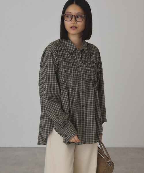 AMERICAN HOLIC(アメリカンホリック)の「【イージーケア】チェックシャーリングシャツ(シャツ/ブラウス・レディース・ダークグリーン/ブラック/ブラウン・L/M)」の20枚目の写真