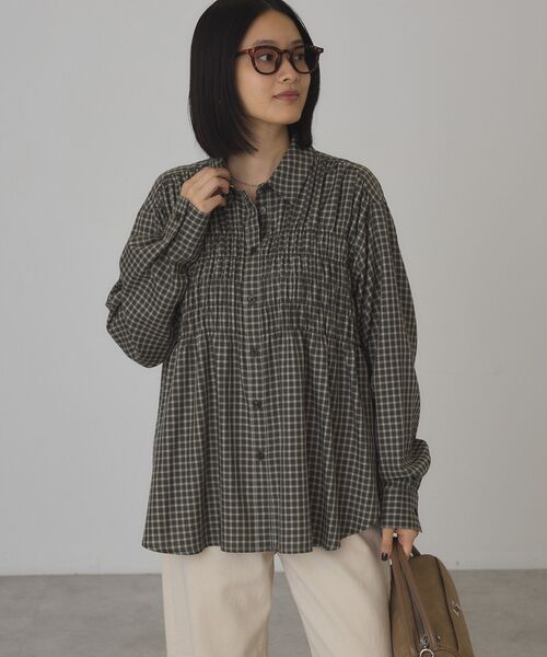 AMERICAN HOLIC(アメリカンホリック)の「【イージーケア】チェックシャーリングシャツ(シャツ/ブラウス・レディース・ダークグリーン/ブラック/ブラウン・L/M)」の21枚目の写真