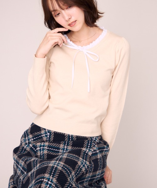 MISCH MASCH(ミッシュマッシュ)の「2026秋冬新作 ギャザーフリルカラーニット(ニット/セーター・レディース・ブラック/イエロー/ワイン・フリ-)」の22枚目の写真
