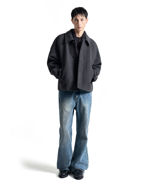 COSTUME O’CLOCK(コスチュームオクロック)の「ウール バルマカン ショートコート チャコール COOSCT026CHARCOAL(チェスターコート・メンズ・その他・SMALL/MEDIUM/LARGE)」の3枚目の写真
