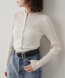 ワイドリブスパンコールカーディガン